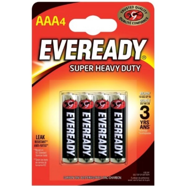 Батарейки Energizer Eveready Super Heavy Duty R-03 / блістер 4 шт (12)