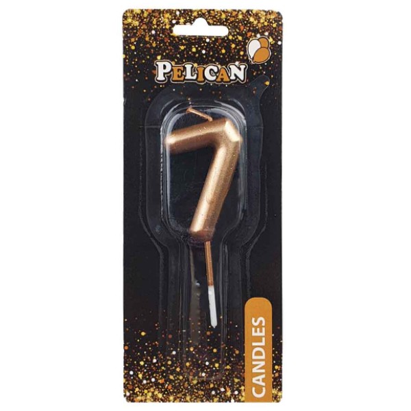 Свеча в торт Цифра-7 золото 4,5см Pelican (1) (100) (800) 864517 