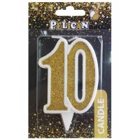 Свічка ювілейна 10" 7 см золото Pelican (1) (32) №867110   