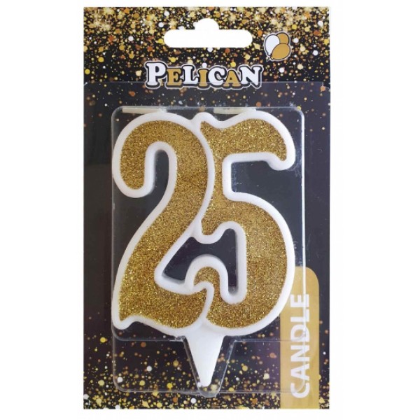 Свічка ювілейна 25 років, 7см золото (1) (32) №867125Pelican