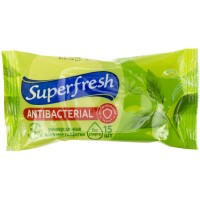 Серветки вологі Super Fresh Антибактеріальні Зелений чай 15шт (120) 0497 