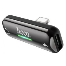 Адаптер перехідник lightning > lightning power-lightning audio Hoco LS27 metal grey  