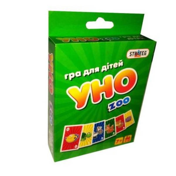 Гра Уно zoo українською, в коробці 13,5х9х2,5 см Strateg (66) №7016  