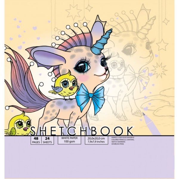  Скетчбук 24/100 B5 чистые листы, матовая ламинация Мандарин (10) №7БЦ/БК201/17/21582