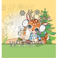  Скетчбук 24/100 B5 чистые листы, матовая ламинация Мандарин (10) №7БЦ/БК201/21/21586