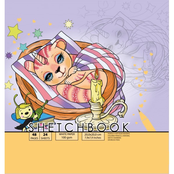 Скетчбук 24/100 B5 чистые листы, матовая ламинация Мандарин (10) №7БЦ/БК201/29/21594