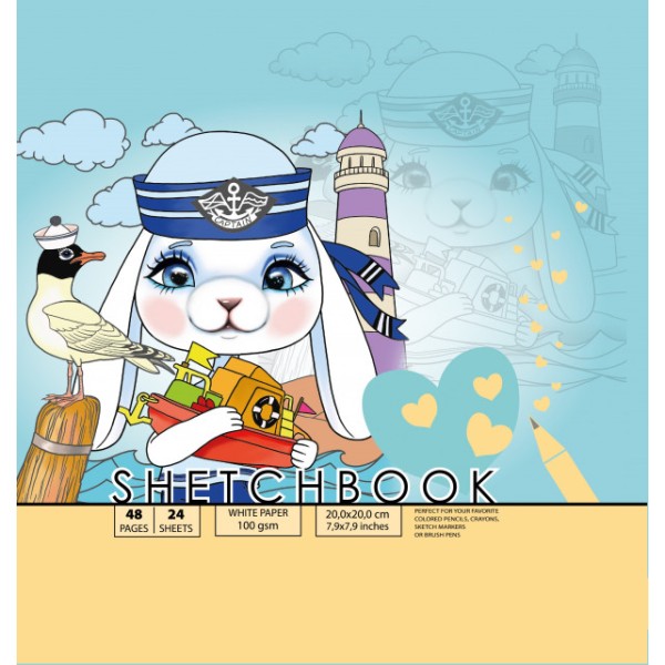 Скетчбук 24/100 B5 чисті аркуші, матова ламінація Мандарин (10) №7БЦ/БК201/31/21596   