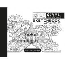  Скетчбук 36/100 A6 чистые листы, картонная обложка Мандарин (10) №7БЦ/БК287/4/21356