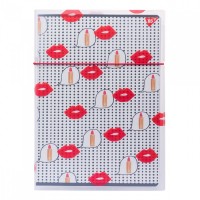 Тетрадь A4 48 листов клетка в пластиковой папке Yes BBF Lips (1) 764435