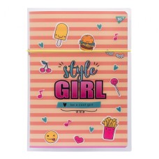Зошит A4 48 аркушів клітинка в пластиковій папці Yes Style girl orange (1) 764428