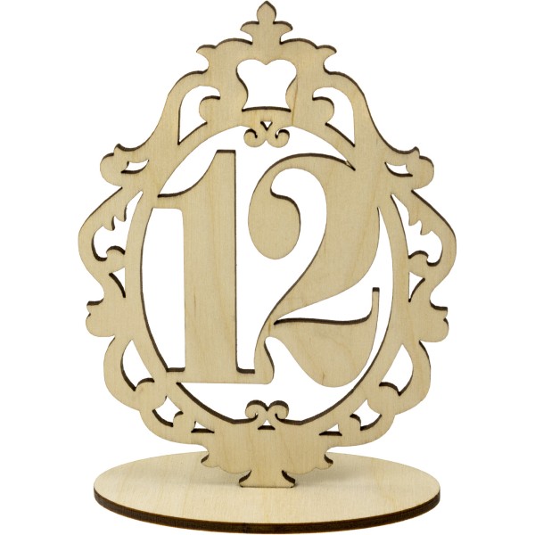 Номерки на стіл 15х11см 12  фанера  