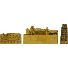 Магніти Italy (набір 3 шт) 3-6 см фанера лакована