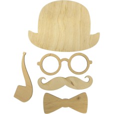 Набір для творчості Аксесуари для пана набір 5 шт 5-8 см фанера асорті