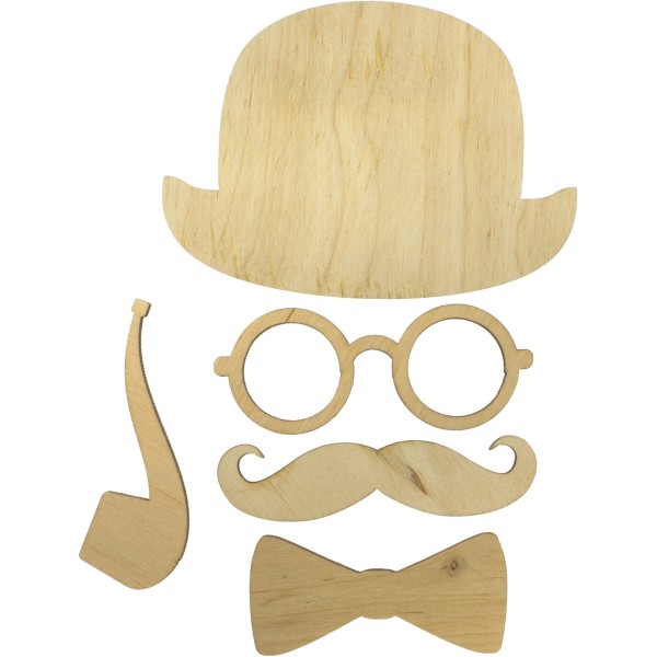 Набір для творчості Аксесуари для пана набір 5 шт 5-8 см фанера асорті