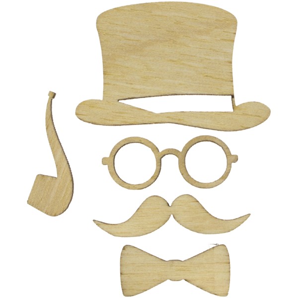 Набір для творчості Аксесуари для пана набір 5 шт 1-3 см фанера асорті