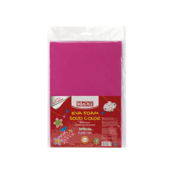 Фоаміран А4 Maxi рожевий, товщина 2 мм (5) №MX61619-09  