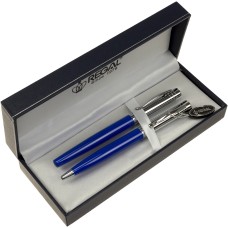  Набір ручок Regal чорнильна та кулькова у футлярі, синій №R131222.L. RB