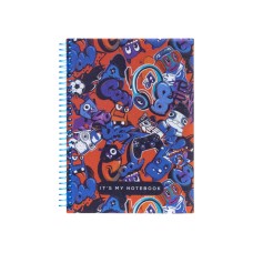 Блокнот на пружині A5 80 аркушів клітинка пластикова обкладинка Optima Pattern 28 (5) (50) №O20832-28