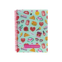 Блокнот на пружине A5 80 листов клетка пластиковая обложка Optima Pattern 30 (5) (50) №O20832-30