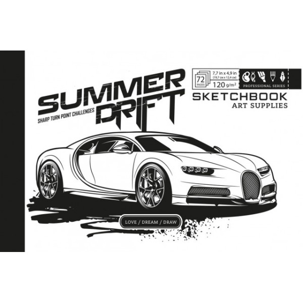 Скетчбук 36/120 А5 б/лін. картон. обкл. №7БЦ/БК288/1/21357/Мандарин/(10)