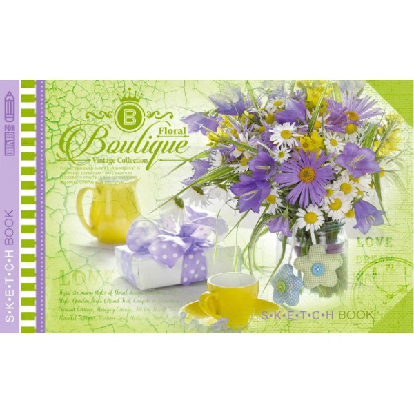  Скетчбук 36/120 A5 чистые листы, офсет, матовая ламинация Мандарин (10) №7БЦ/БК292/3/21515