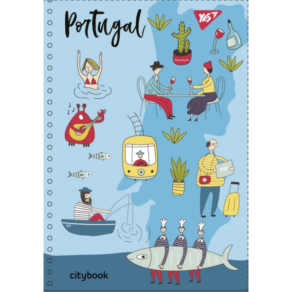 Блокнот на пружині A5 80 аркушів клітинка пластикова обкладинка European countries Yes (6) (60) №681837