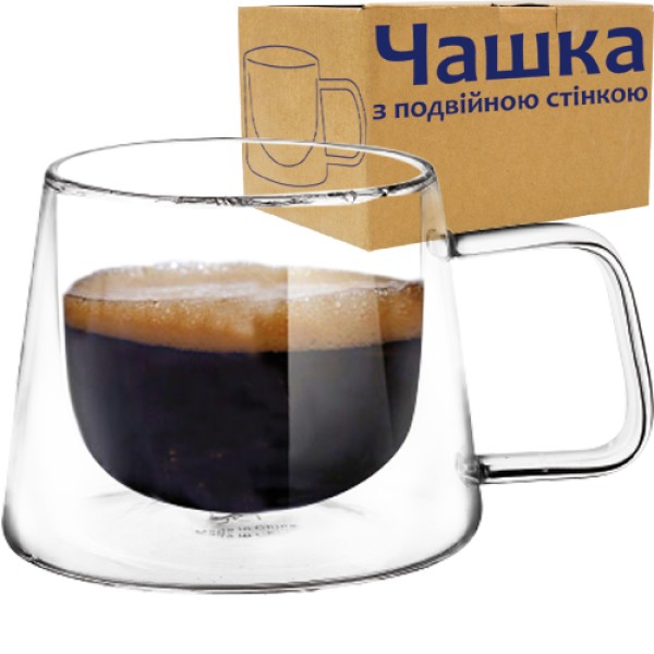  Чашка скло 200 мл з подвійною стінкою S&T (1) (36) №202-22