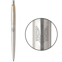 Ручка кулькова Parker Jotter сталь з позолотою Тризуб №16032_T010b  