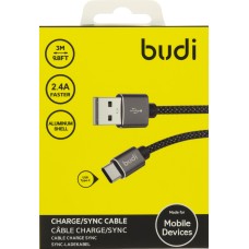Кабель USB > Type-C USB Budi 2.4A 3м №DC206T30B-BLK