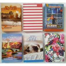  Блокнот на пружине сбоку A6 160 листов клетка офсет MIX Мицар (10) №БН-007-МВ