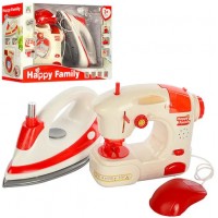 Набір побутової техніки на батарейці: швейна машина, праска, в коробці 35х22х9,5 см (15) №LS8236K  