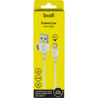Кабель USB > microUSB Budi 2.4A 1м white №DC227M10W/Breidon/