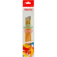 Набір пензлів 4шт "Maxi" №MX60886 синтетика (круглі №1,4 пласкі 1,8) коротка ручка