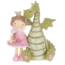 Фігурка декор. полістоун "Дівчинка з драконом" 12,5х7,5х15см №831-438/Bonadi/(1)(24)