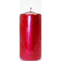 Свічка циліндр. "Bispol" 50/100 h-20см/d-5х10см металік червона 230/Польща/(8)