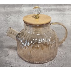 Заварник для чаю скло 1000мл "Yantar 1" з бамбук. кришкою №767-4/S&T/(24)