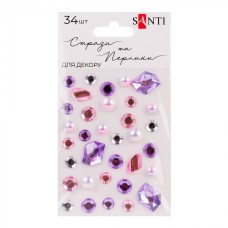 Стрази самокл. "Santi" "Mix" рожеві,бузкові, 34шт №742997(12)