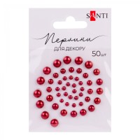 Набір перлин самокл. "Santi" вишнев. (50шт) №742982(10)