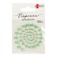 Набір перлин самокл. "Santi" м'ятн.-райдужн. (50шт) №742970(10)