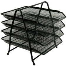 Лоток горизонт. "Axent" 4-в-1 метал. №2129-01-A чорний (5)