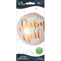 Кулька повітр. фольгована "party baby girl" 45см №835220/Pelican/(1)