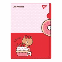 Папка-куточок "Yes" Line Friends. Choco №492111 А4 з клапаном(12)