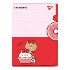 Папка-куточок "Yes" Line Friends. Choco №492111 А4 з клапаном(12)