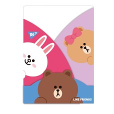Папка-куточок "Yes" Line Friends №492084 А4 з 3 фігурними клапанами(10)