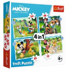 Пазли Trefl 4в1 Вдалий день для Міккі.Міккі Маус №34604(8)