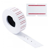 Цінник для автом.пістолета "Economix" 21х12мм 1000шт білий з черв. полосоою №E21301-15(10)