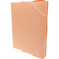 Папка-бокс "Optima" №O35616-86 А4 30мм пласт. на рез. пастельна персикова(1)(20)