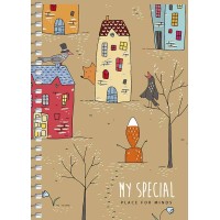 Блокнот пруж. А6 80арк. кліт. "Student" крафт,ВД-лак №A6-SC-080-6118K/Школярик/(4)(144)