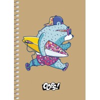 Блокнот пруж. А6 80арк. кліт. крафт-картон "Student" №A6-SC-080-6121K/Школярик/(4)(144)