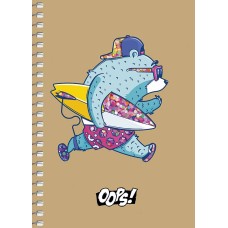 Блокнот пруж. А6 80арк. кліт. крафт-картон "Student" №A6-SC-080-6121K/Школярик/(4)(144)